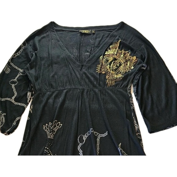Christian Audigier Midi Dress Black Small‎ - Picture 3 of 14